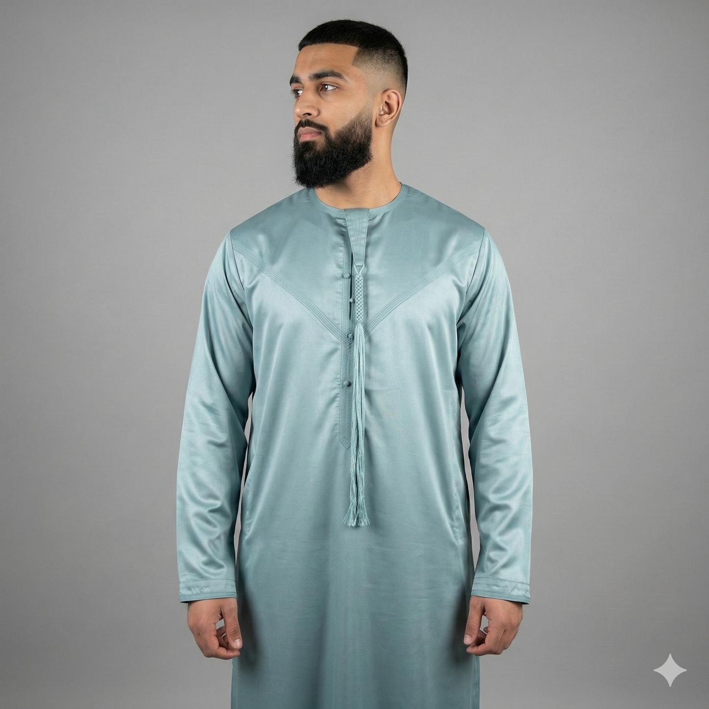 Mens Emirati Tassel Thobe Shiny