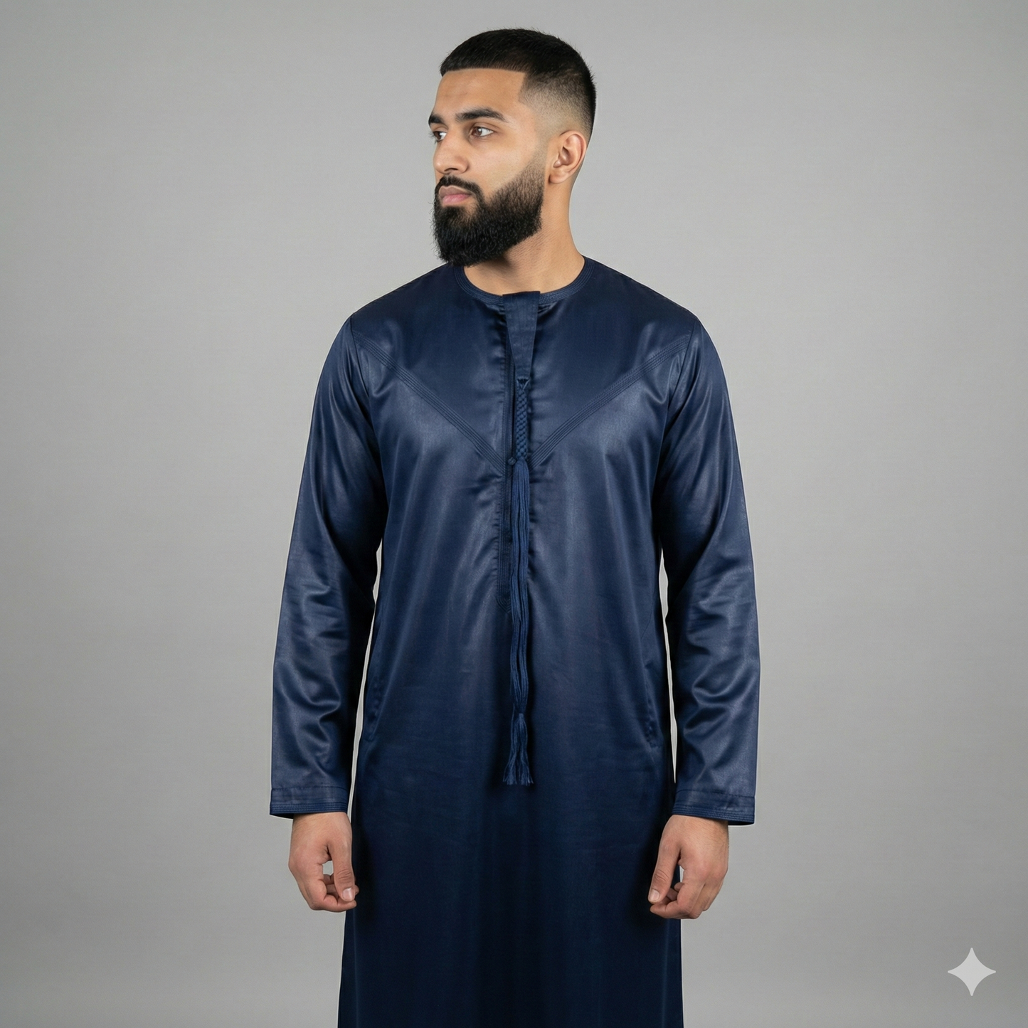 Mens Emirati Tassel Thobe Shiny