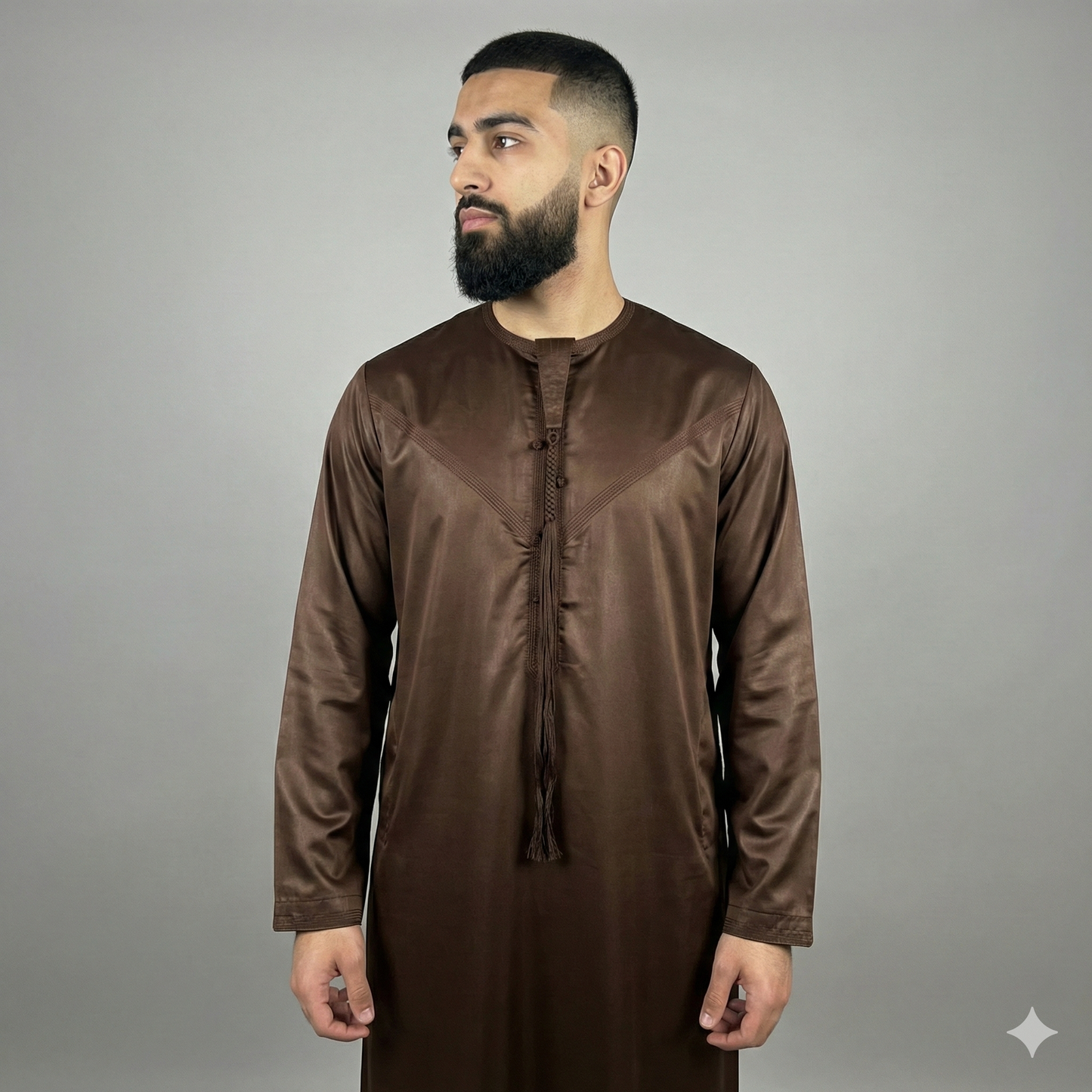 Mens Emirati Tassel Thobe Shiny