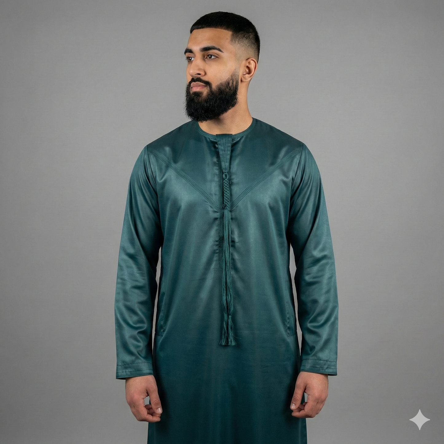 Mens Emirati Tassel Thobe Shiny