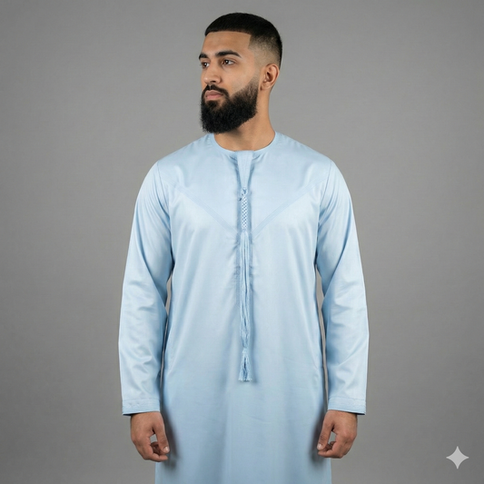 Mens Emirati Tassel Thobe Shiny