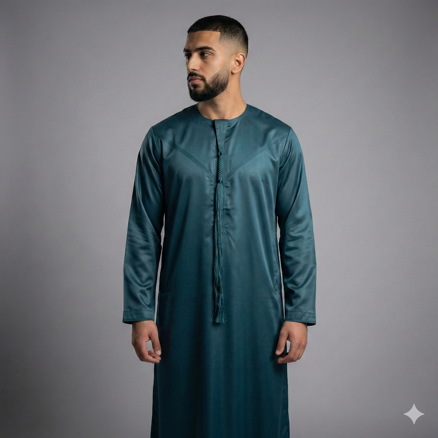 Mens Emirati Tassel Thobe Shiny
