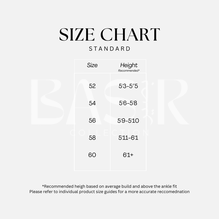 Size Guide – Basir Collection