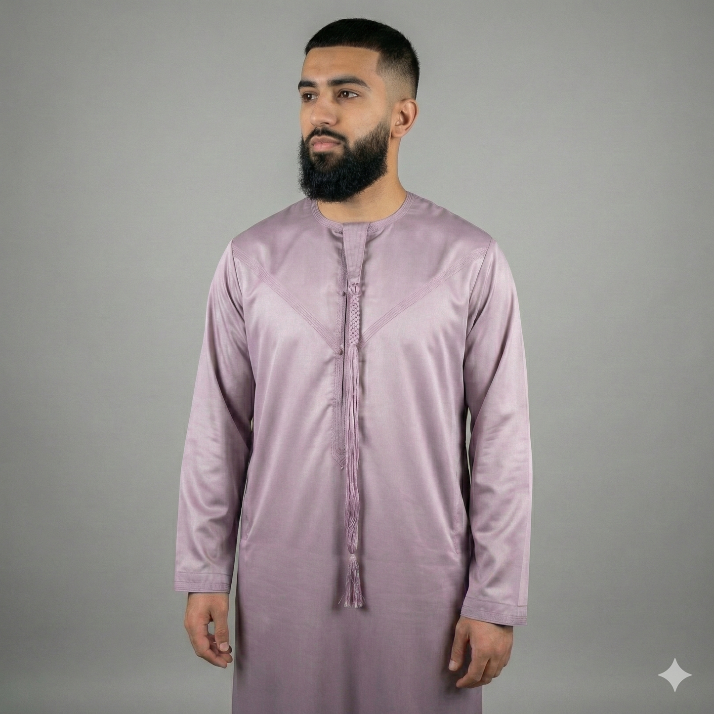 Mens Emirati Tassel Thobe Shiny
