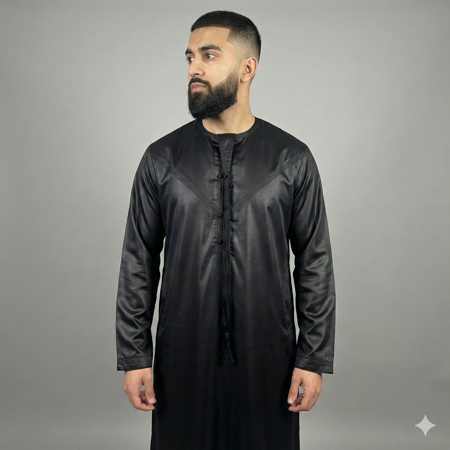 Mens Emirati Tassel Thobe Shiny