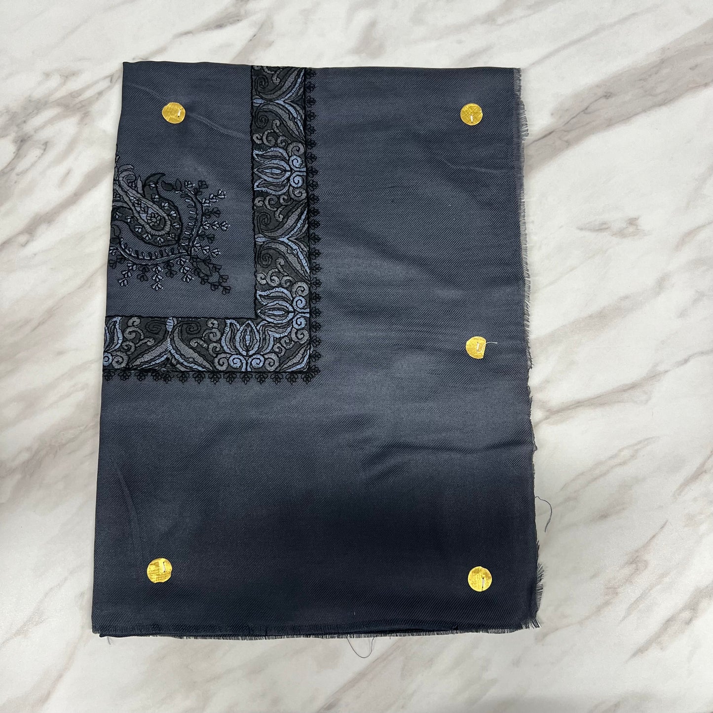 Yemeni Shemagh Keffiyah Grey, Blue & Brown