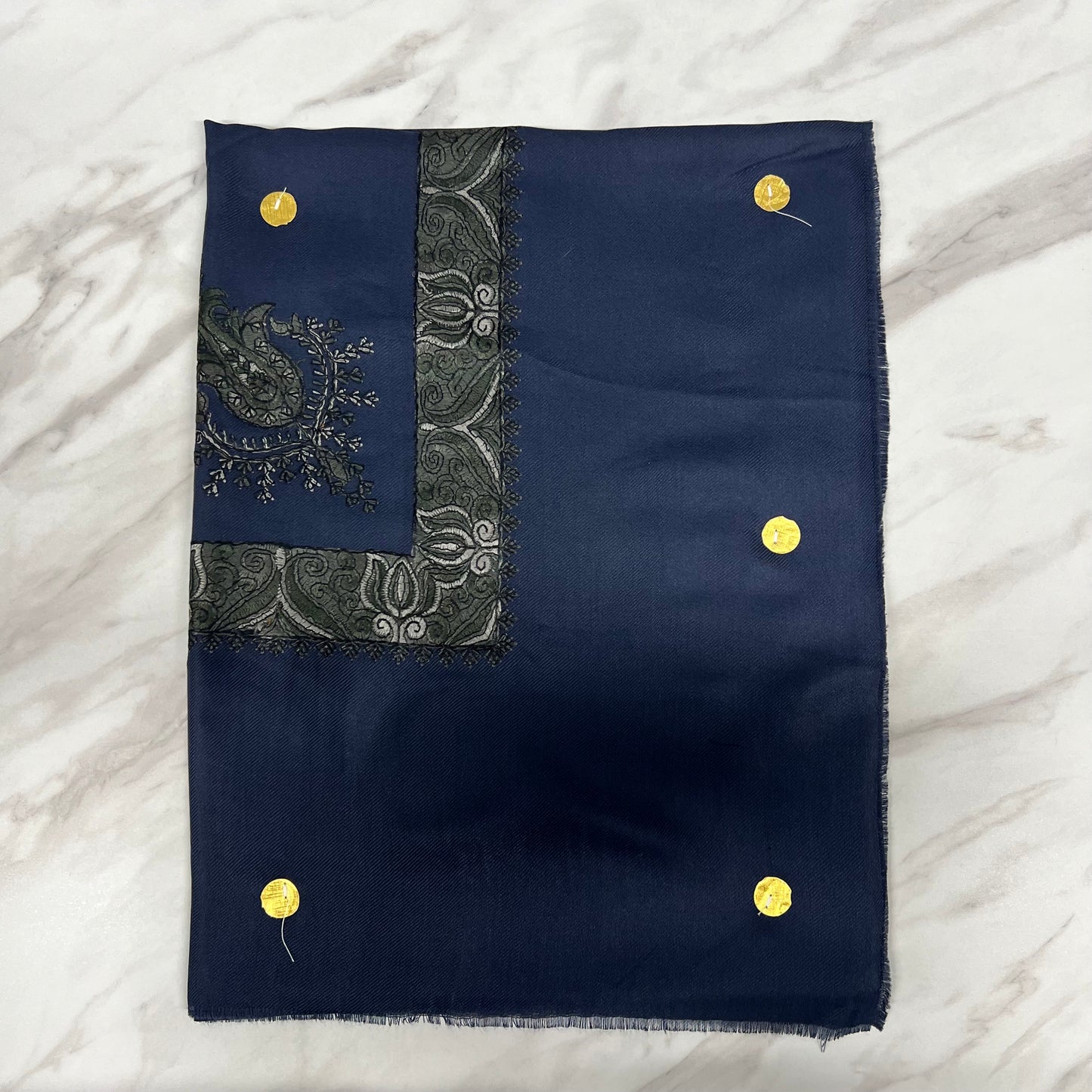 Yemeni Shemagh Keffiyah Grey, Blue & Brown