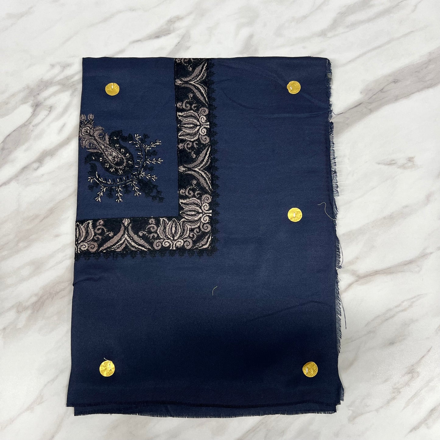 Yemeni Shemagh Keffiyah Grey, Blue & Brown