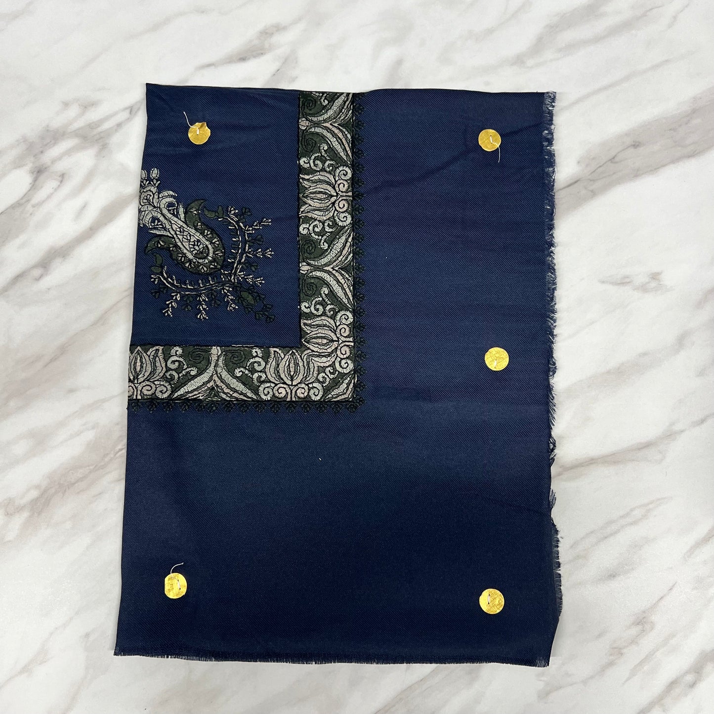 Yemeni Shemagh Keffiyah Grey, Blue & Brown