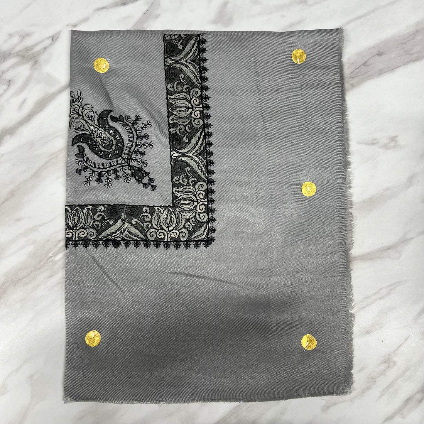 Yemeni Shemagh Keffiyah Grey, Blue & Brown