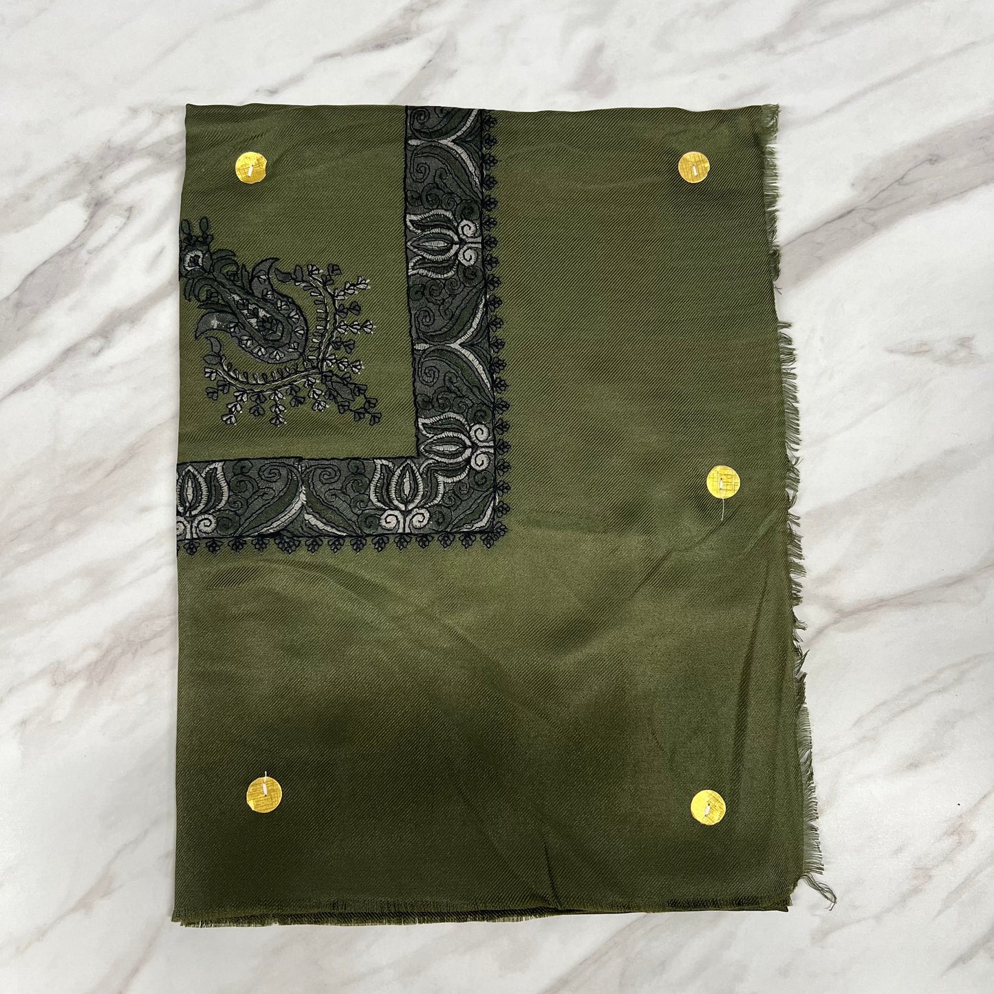 Yemeni Shemagh Keffiyah Grey, Blue & Brown