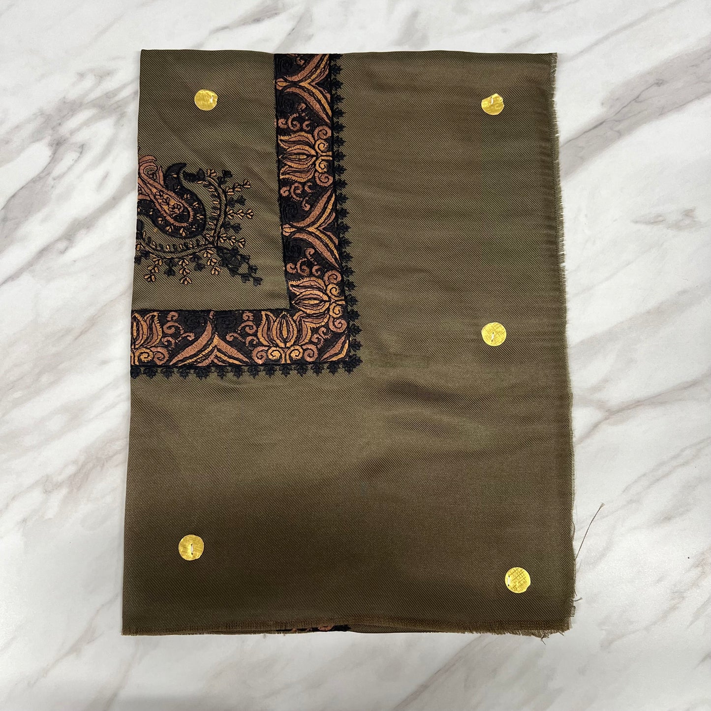 Yemeni Shemagh Keffiyah Grey, Blue & Brown