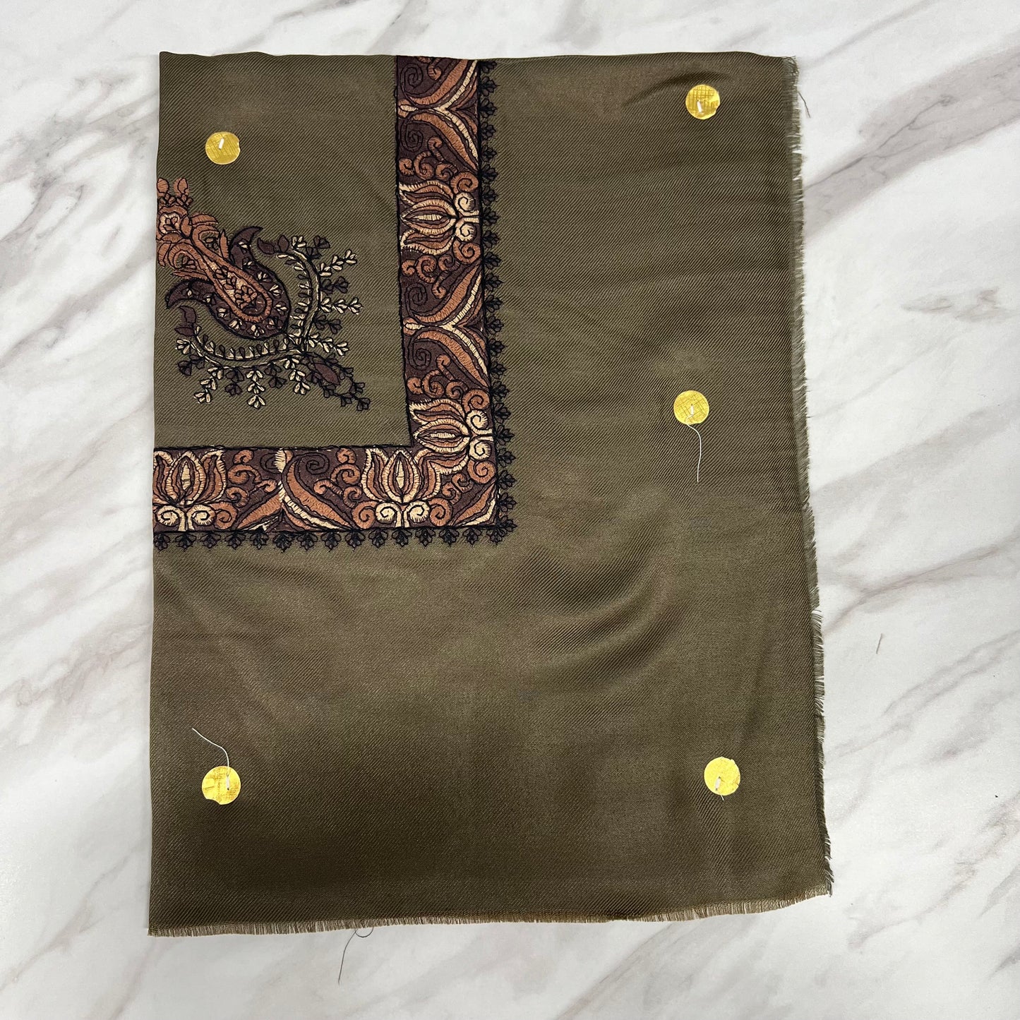 Yemeni Shemagh Keffiyah Grey, Blue & Brown