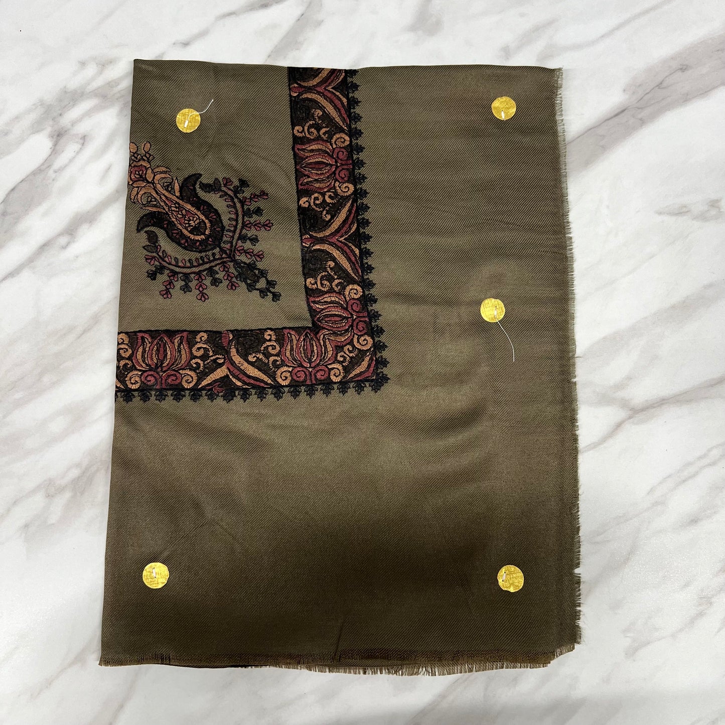 Yemeni Shemagh Keffiyah Grey, Blue & Brown