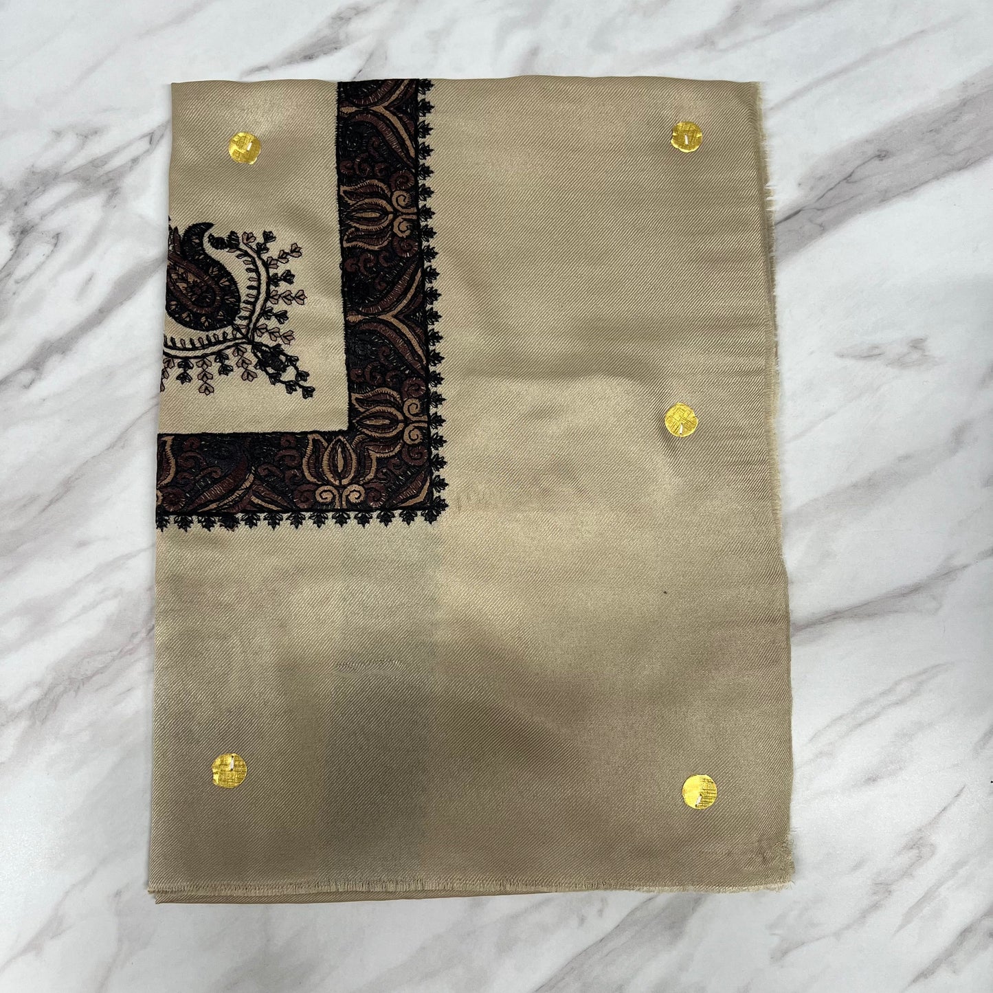 Yemeni Shemagh Keffiyah Grey, Blue & Brown