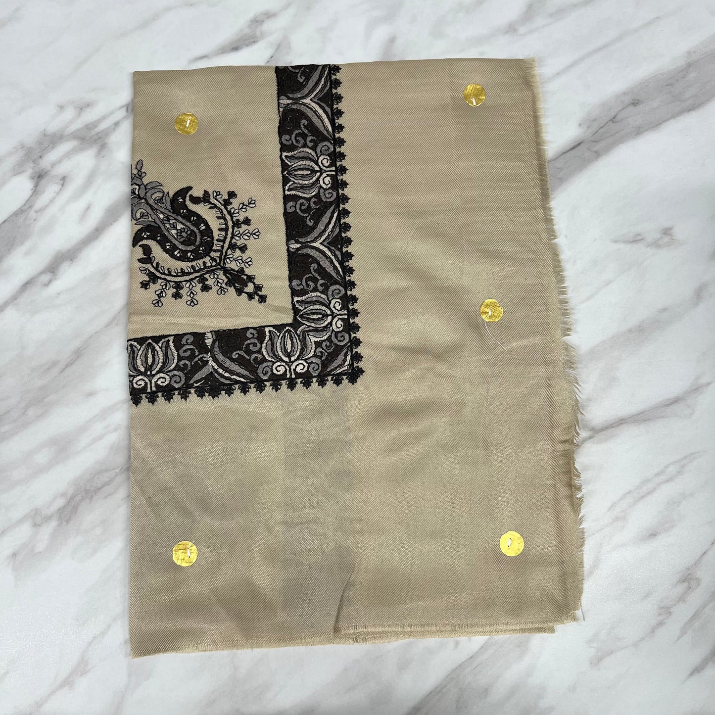 Yemeni Shemagh Keffiyah Grey, Blue & Brown