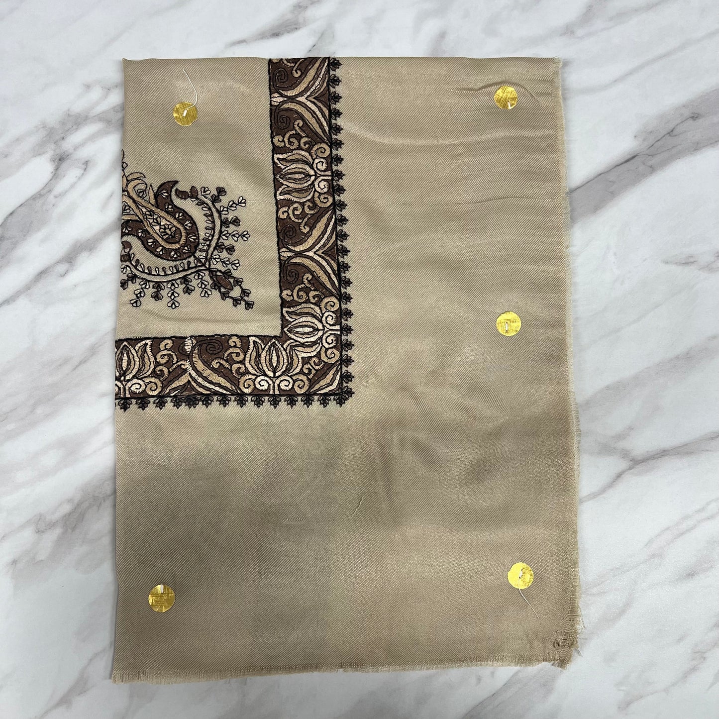 Yemeni Shemagh Keffiyah Grey, Blue & Brown