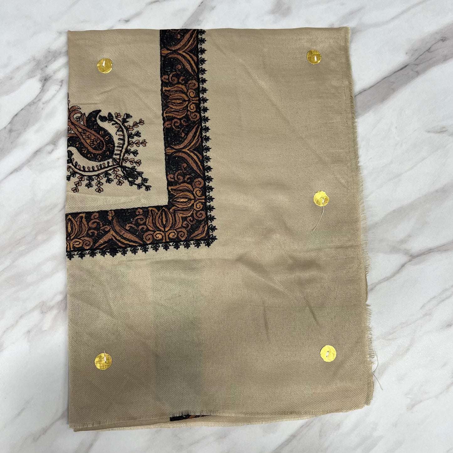 Yemeni Shemagh Keffiyah Grey, Blue & Brown