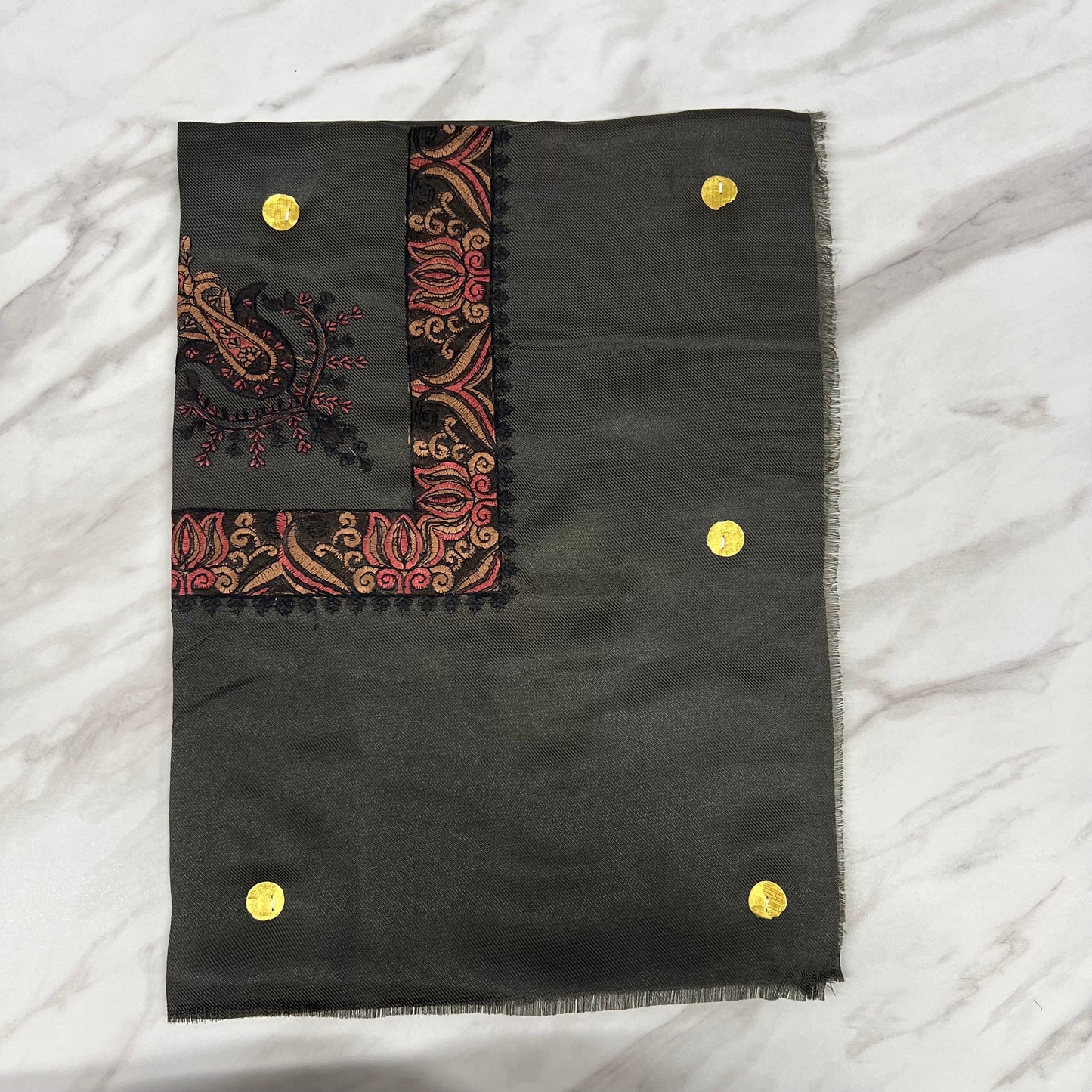 Yemeni Shemagh Keffiyah Grey, Blue & Brown