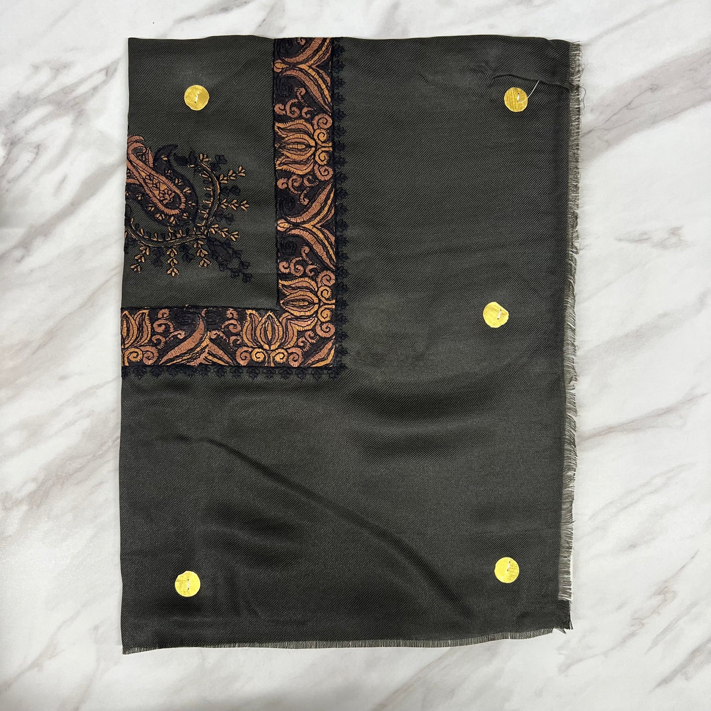 Yemeni Shemagh Keffiyah Grey, Blue & Brown