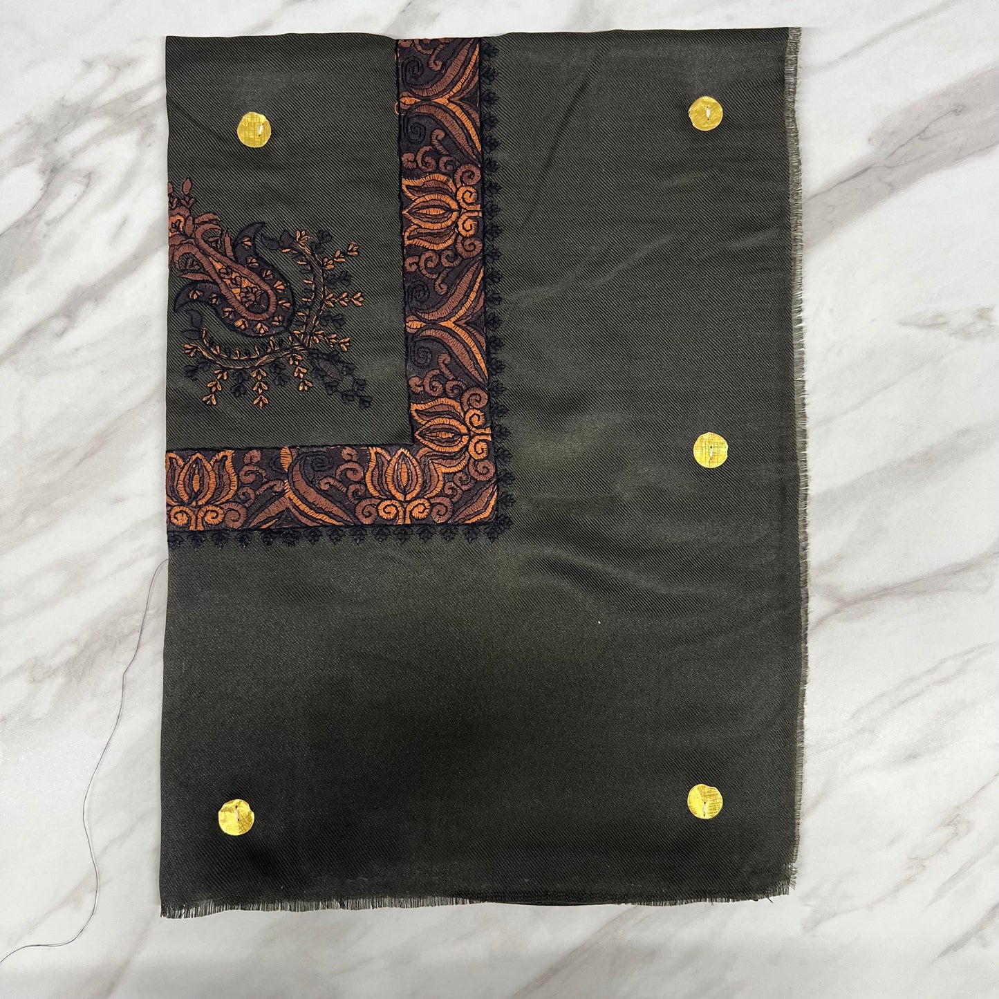 Yemeni Shemagh Keffiyah Grey, Blue & Brown