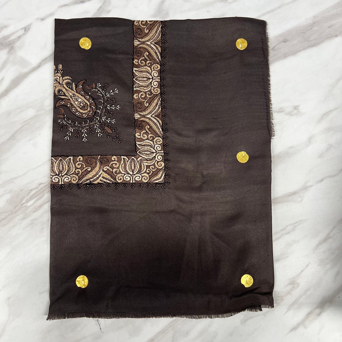 Yemeni Shemagh Keffiyah Grey, Blue & Brown