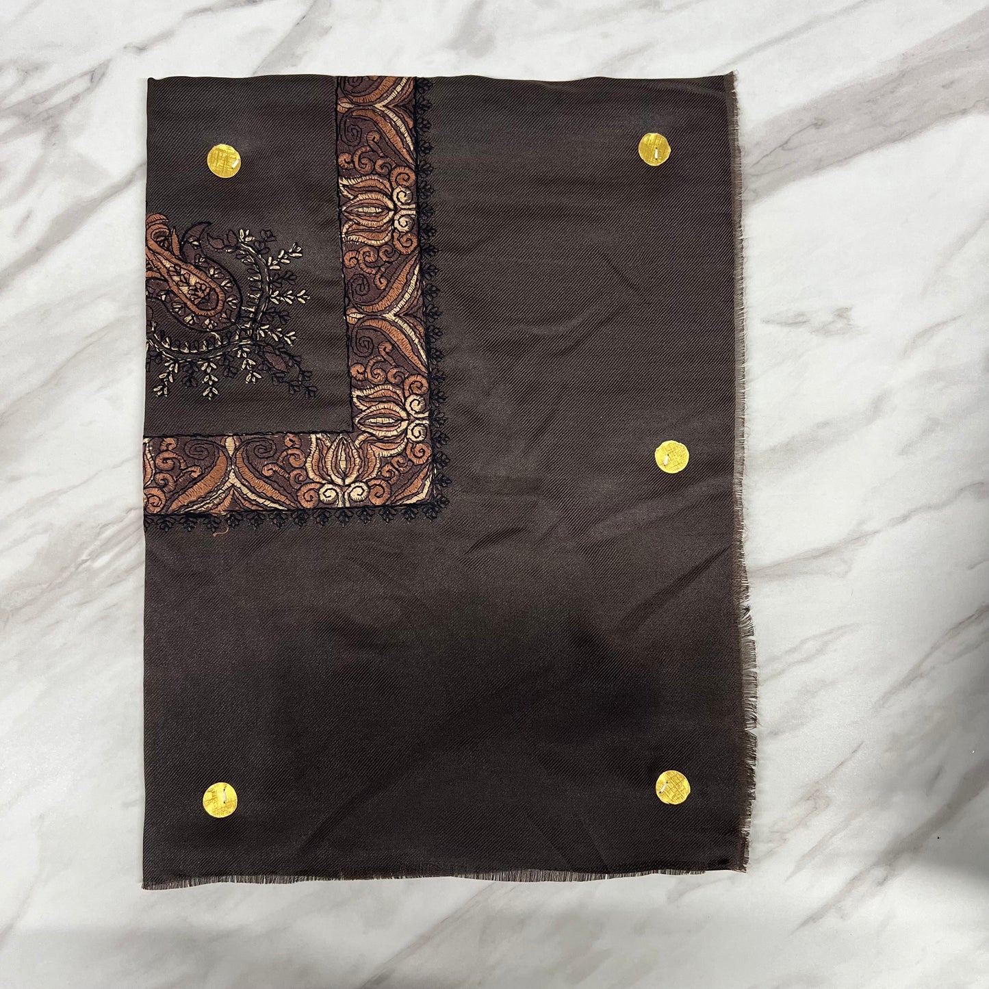 Yemeni Shemagh Keffiyah Grey, Blue & Brown