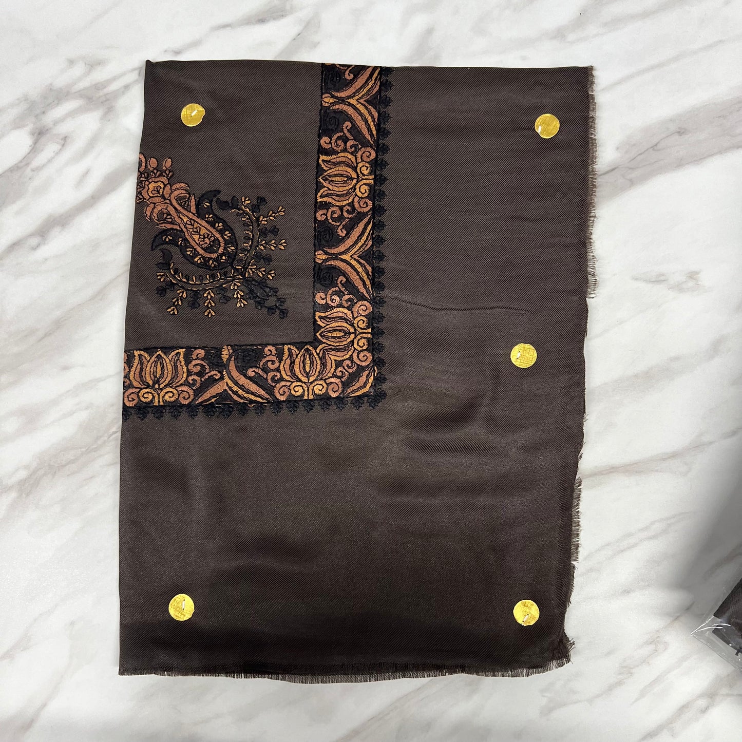 Yemeni Shemagh Keffiyah Grey, Blue & Brown