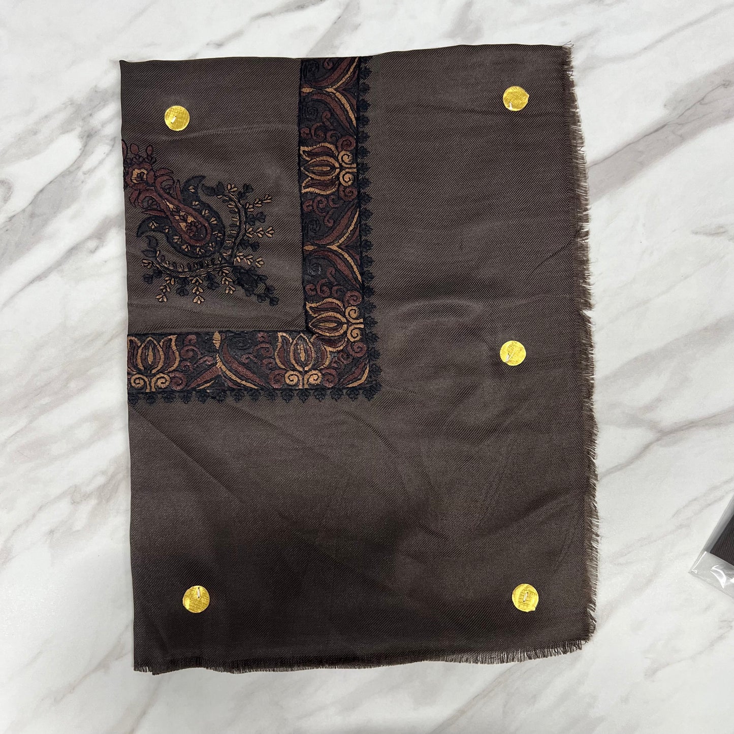 Yemeni Shemagh Keffiyah Grey, Blue & Brown