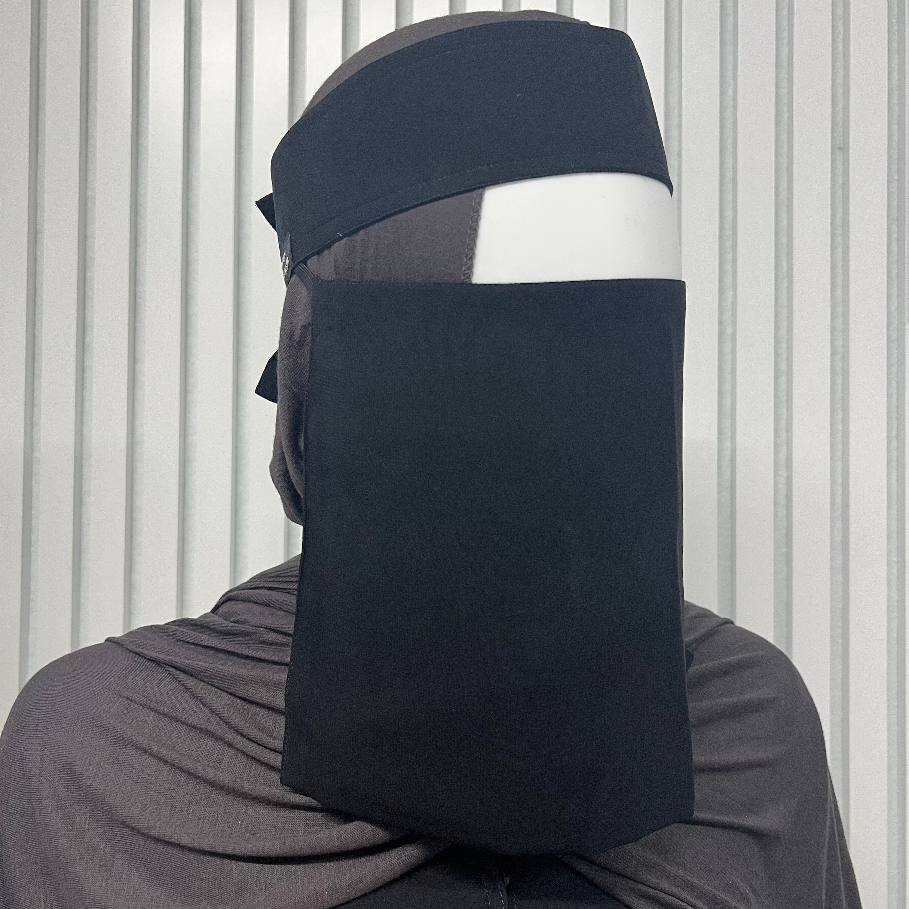 Black Saudi Style Niqab Bedoon Essm Short, Medium & Long – Basir Collection